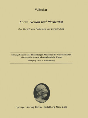 cover image of Form, Gestalt und Plastizität